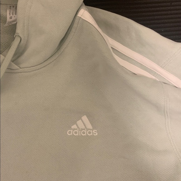 Adidas Mint Green Hoodie with classic white stripes - Picture 2 of 8